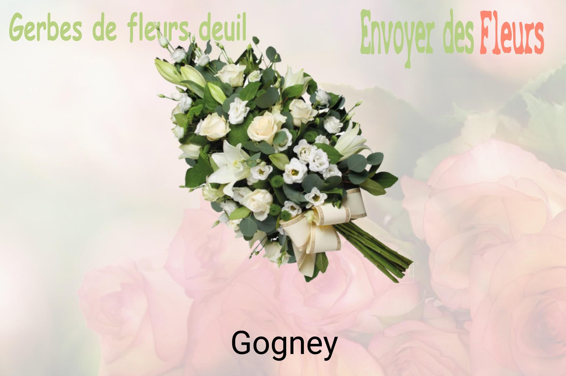 Gerbe de fleurs de deuil livrée à Gogney